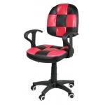 Fotel Biurowy obrotowy model VIP 1 szachownica czarno-czerwona